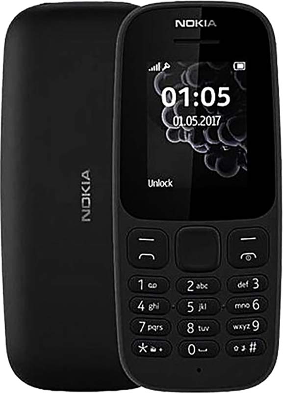 მობილური ტელეფონი Nokia 105 Dual Sim Black 2019
