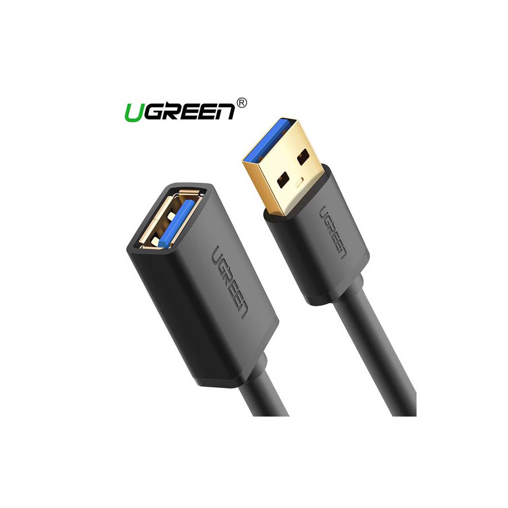 USB დამაგრძელებელი Ugreen US129 (30126) USB 3.0 A male to female flat cable Black 1.5M Extension Cable