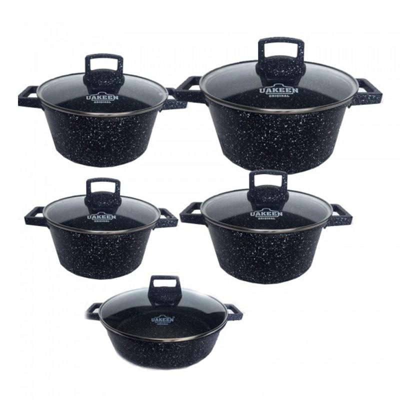 ქვაბების ნაკრები UAKEEN BLACK 5PCS